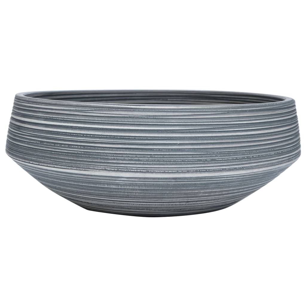 Lavabo da Appoggio Grigio Rotondo Φ41x14 cm Ceramica - homemem39