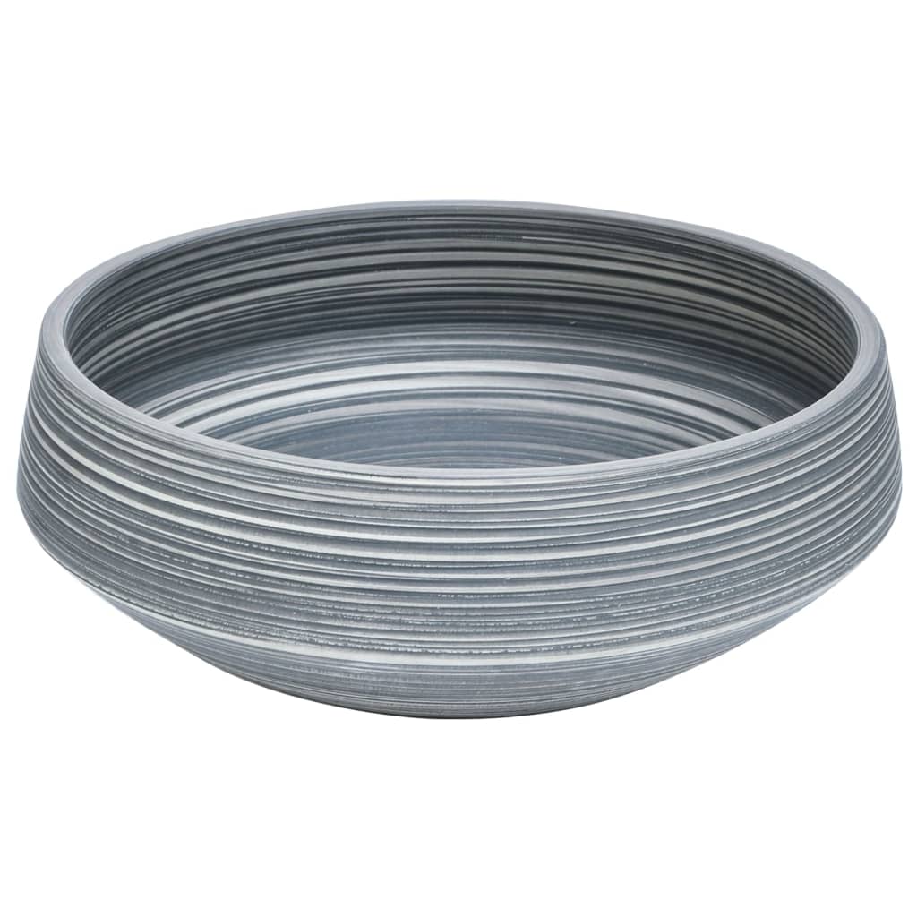 Lavabo da Appoggio Grigio Rotondo Φ41x14 cm Ceramica - homemem39