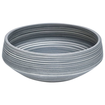 Lavabo da Appoggio Grigio Rotondo Φ41x14 cm Ceramica - homemem39