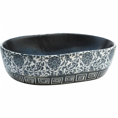 Lavabo da Appoggio Nero e Blu Ovale 47x33x13 cm Ceramica - homemem39