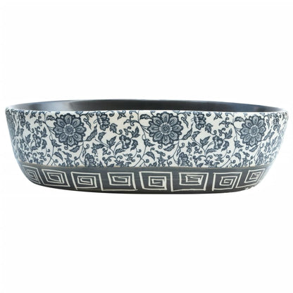 Lavabo da Appoggio Nero e Blu Ovale 47x33x13 cm Ceramica - homemem39