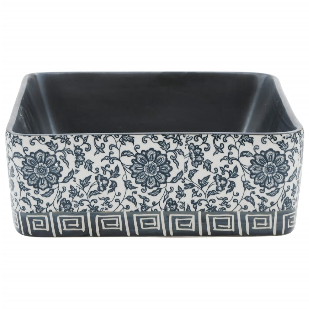 Lavabo Appoggio Nero e Blu Rettangolare 46x35,5x13 cm Ceramica - homemem39