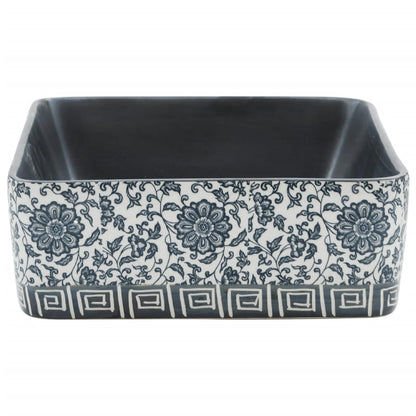 Lavabo Appoggio Nero e Blu Rettangolare 46x35,5x13 cm Ceramica - homemem39