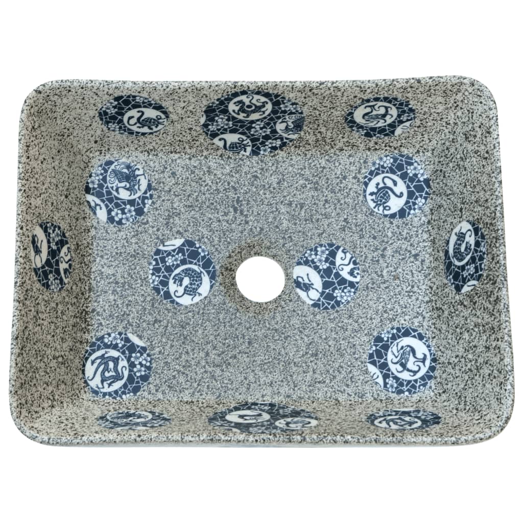 Lavabo Appoggio Multicolore Rettangolare 46x35,5x13 cm Ceramica