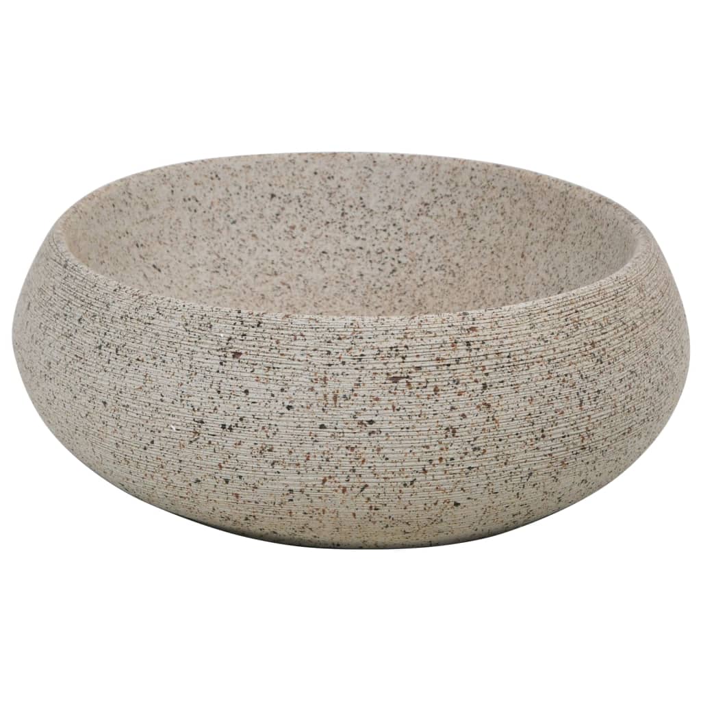 Lavabo da Appoggio Sabbia Ovale 59x40x15 cm Ceramica - homemem39