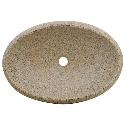 Lavabo da Appoggio Sabbia Ovale 59x40x15 cm Ceramica - homemem39