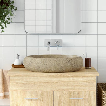Lavabo da Appoggio Sabbia Ovale 59x40x15 cm Ceramica - homemem39