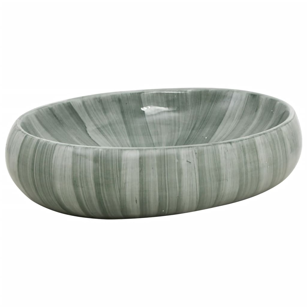 Lavabo da Appoggio Verde Ovale 59x40x15 cm Ceramica - homemem39