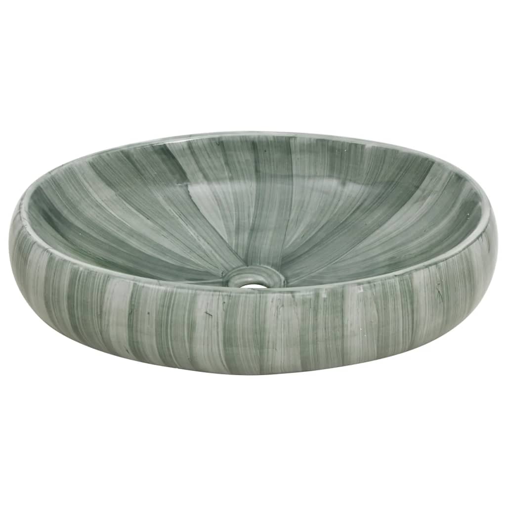 Lavabo da Appoggio Verde Ovale 59x40x15 cm Ceramica - homemem39