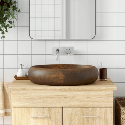 Lavabo da Appoggio Marrone Ovale 59x40x15 cm Ceramica - homemem39