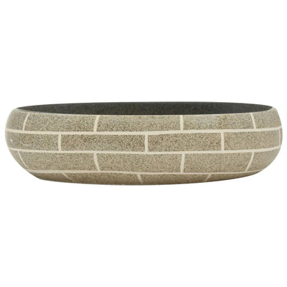 Lavabo da Appoggio Multicolore Ovale 59x40x15 cm Ceramica - homemem39