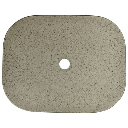 Lavabo Appoggio Grigio Nero Rettangolare 48x37,5x13,5 Ceramica - homemem39