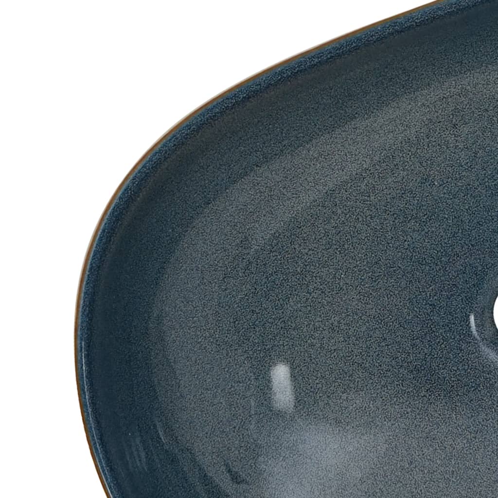 Lavabo da Appoggio Sabbia e Blu Ovale 59x40x14 cm Ceramica - homemem39