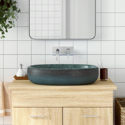 Lavabo da Appoggio Turchese Ovale 59x40x14 cm Ceramica - homemem39