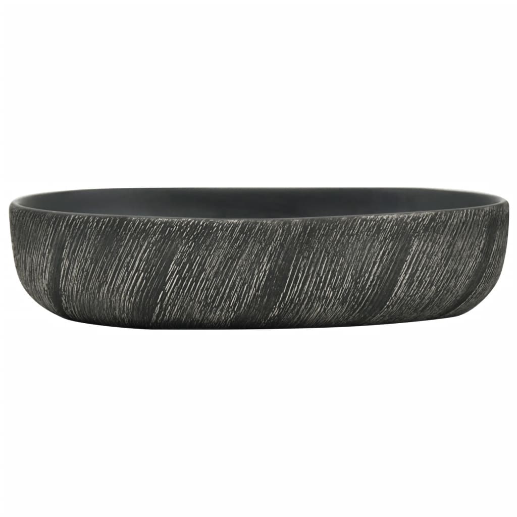 Lavabo da Appoggio Nero Ovale 59x40x14 cm Ceramica - homemem39