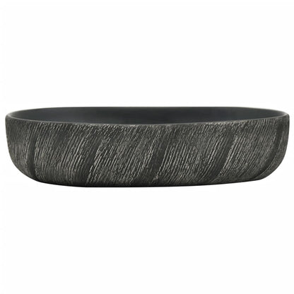 Lavabo da Appoggio Nero Ovale 59x40x14 cm Ceramica - homemem39