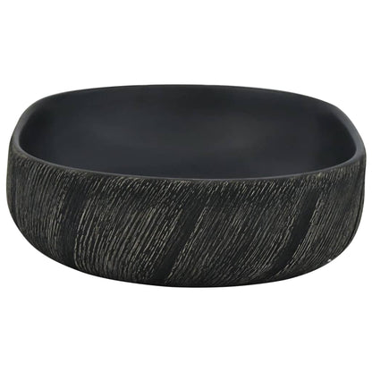 Lavabo da Appoggio Nero Ovale 59x40x14 cm Ceramica - homemem39