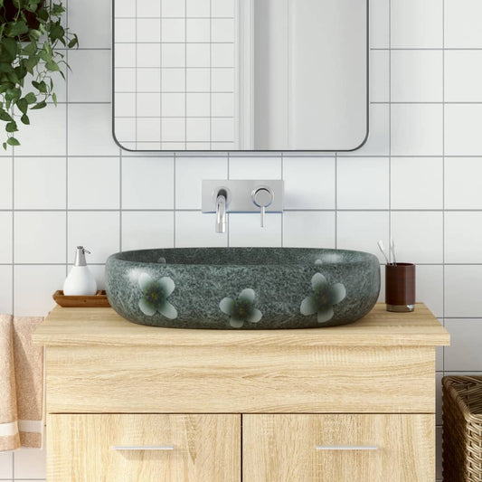 Lavabo da Appoggio Blu Ovale 59x40x14 cm Ceramica - homemem39