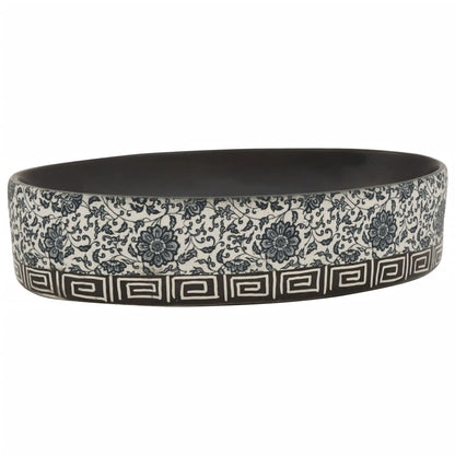 Lavabo da Appoggio Nero e Blu Ovale 56,5x36,5x13,5 cm Ceramica - homemem39