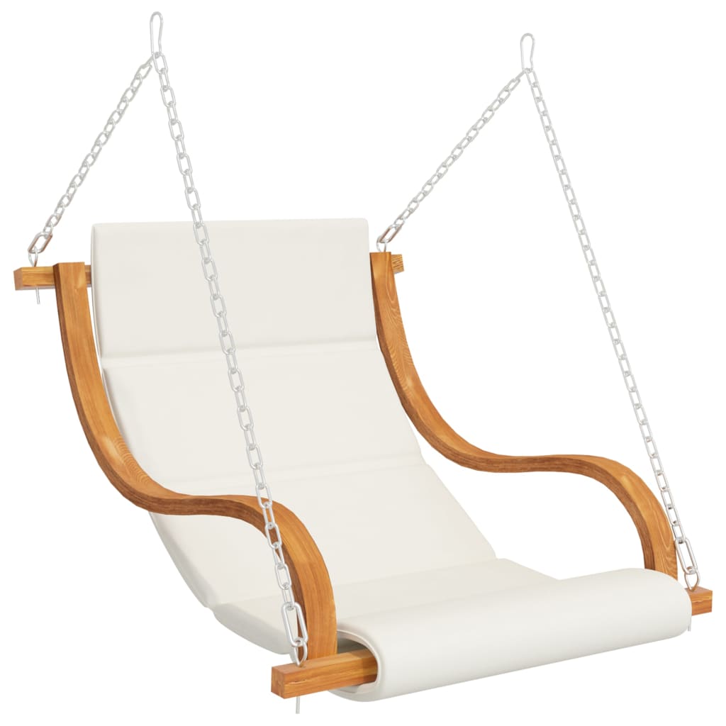 Sedia a Dondolo con Cuscino Massello di Abete Finitura in Teak - homemem39