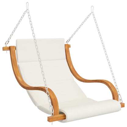 Sedia a Dondolo con Cuscino Massello di Abete Finitura in Teak - homemem39