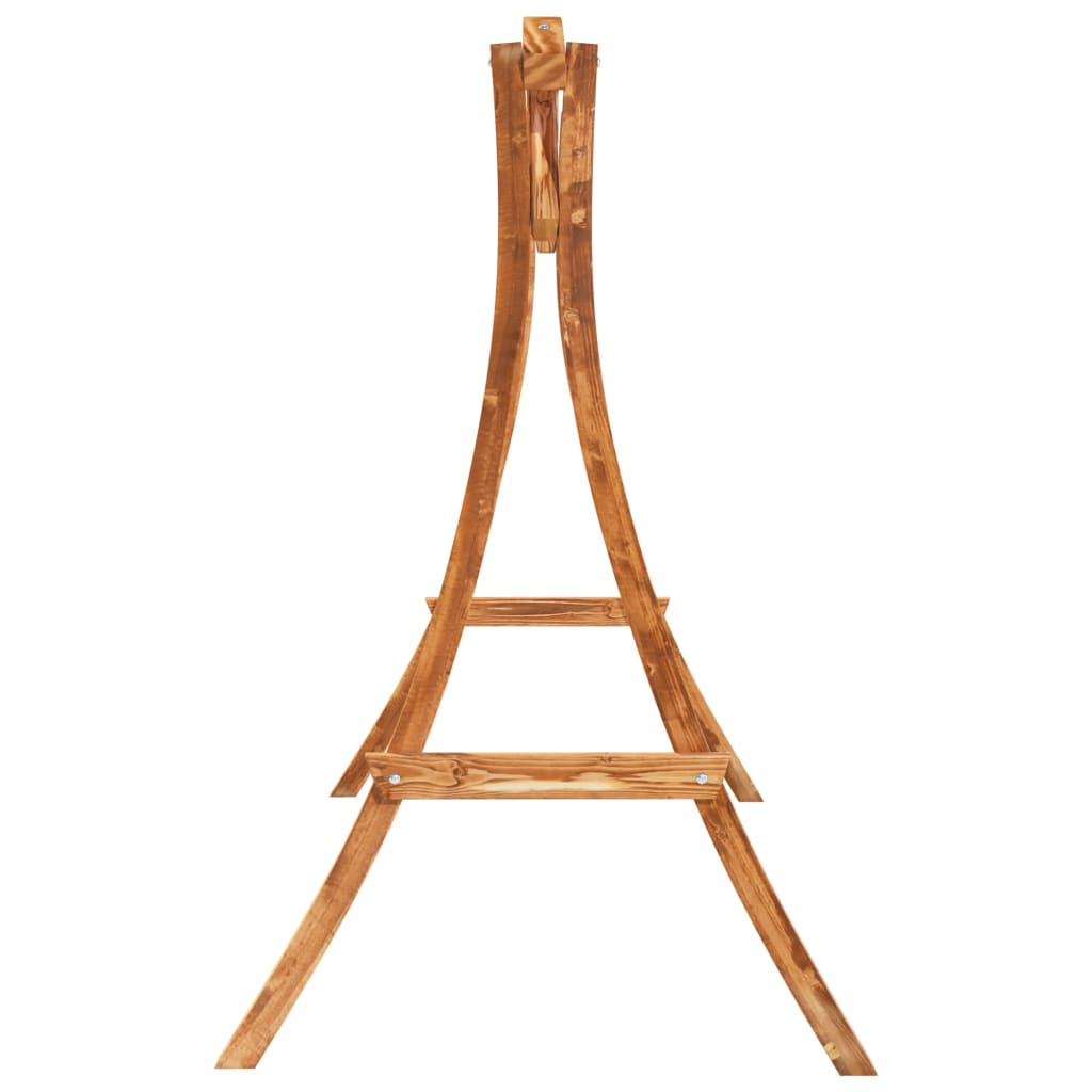 Sedia a Dondolo con Cuscino Massello di Abete Finitura in Teak - homemem39