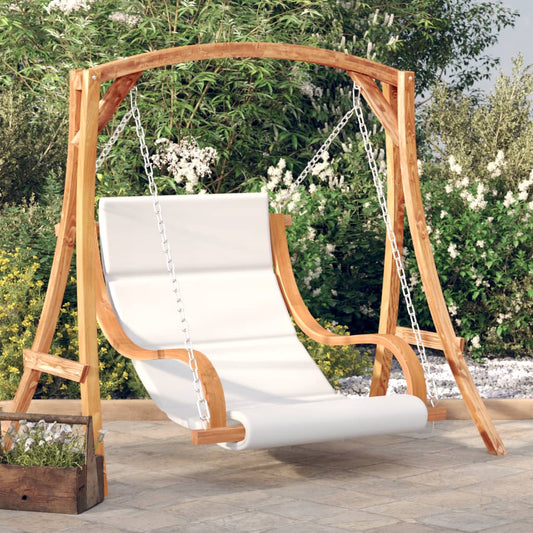 Sedia a Dondolo con Cuscino Massello di Abete Finitura in Teak - homemem39