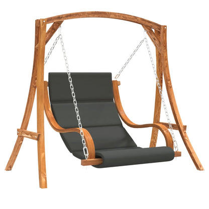 Sedia a Dondolo con Cuscino Massello di Abete Finitura in Teak - homemem39