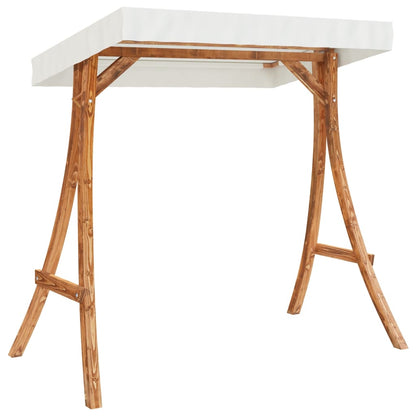 Sedia a Dondolo con Cuscino e Tetto in Legno Massello di Abete | homemem39