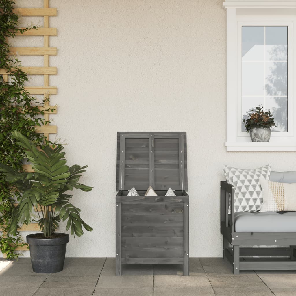 Contenitore da Giardino Antracite 50x49x56,5 cm Massello Abete - homemem39