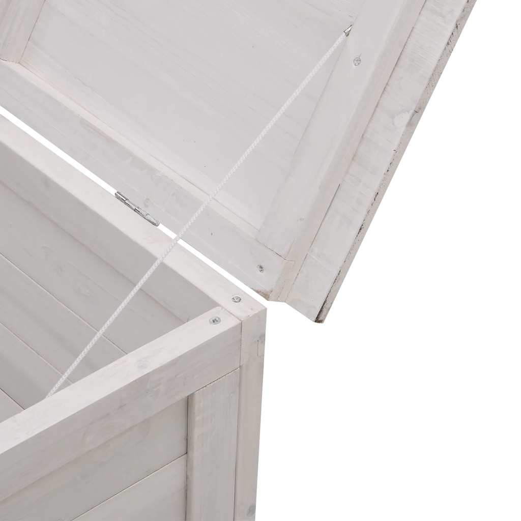 Contenitore Giardino Bianco 150x50x56,5 cm Legno Massello Abete - homemem39
