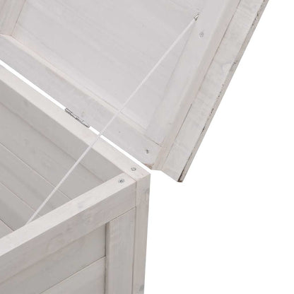 Contenitore Giardino Bianco 150x50x56,5 cm Legno Massello Abete - homemem39