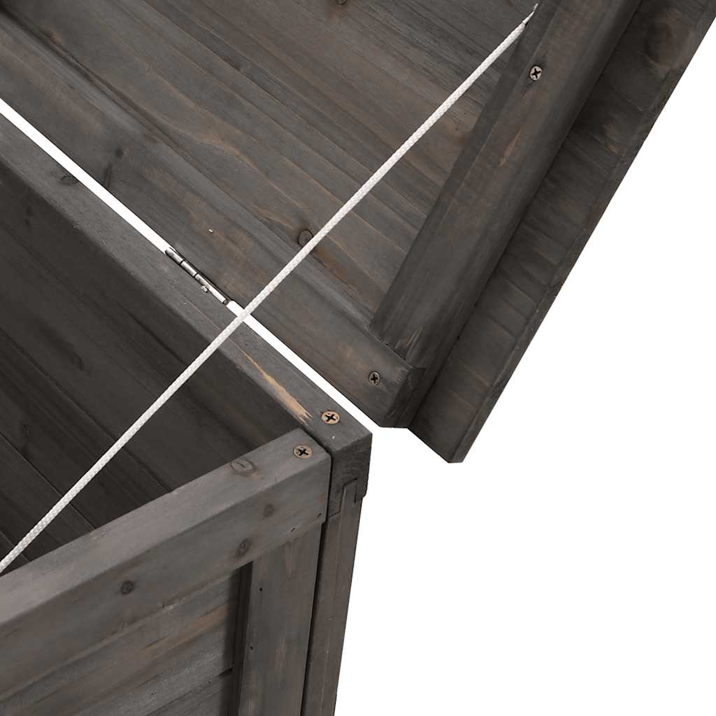 Contenitore da Giardino Antracite 150x50x56,5 cm Massello Abete | homemem39