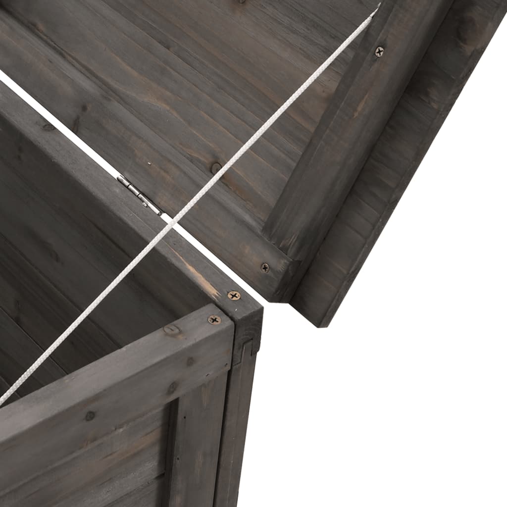 Contenitore da Giardino Antracite 150x50x56,5 cm Massello Abete - homemem39