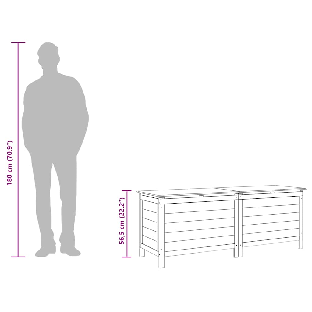Contenitore da Giardino Antracite 150x50x56,5 cm Massello Abete | homemem39