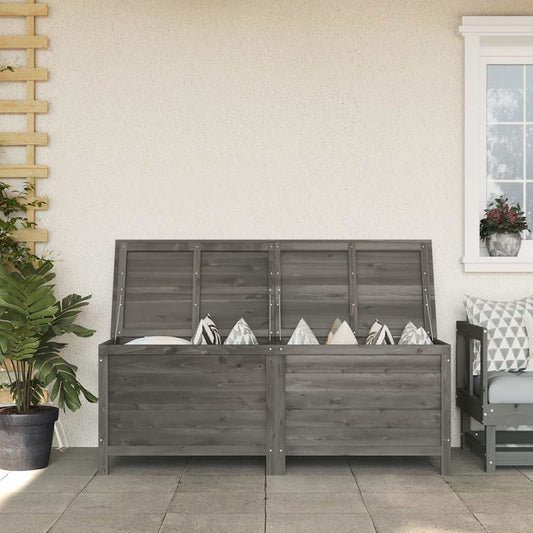 Contenitore da Giardino Antracite 150x50x56,5 cm Massello Abete - homemem39