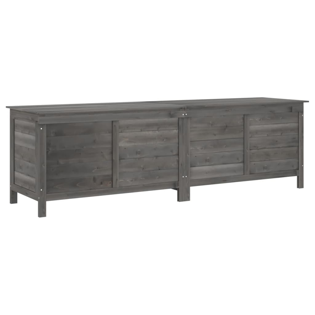 Contenitore Giardino Antracite 198,5x50x56,5 cm Massello Abete - homemem39