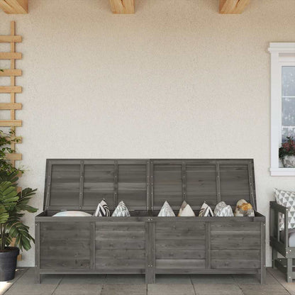 Contenitore Giardino Antracite 198,5x50x56,5 cm Massello Abete