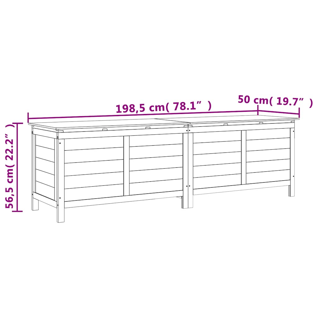 Contenitore da Giardino Marrone 198,5x50x56,5 cm Massello Abete - homemem39