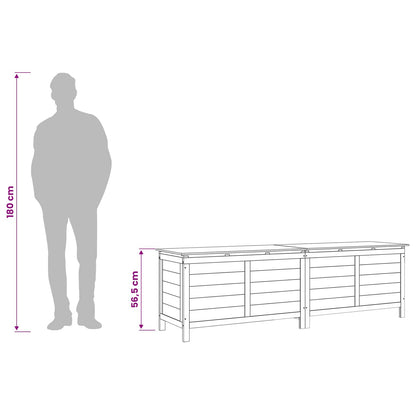 Contenitore da Giardino Marrone 198,5x50x56,5 cm Massello Abete