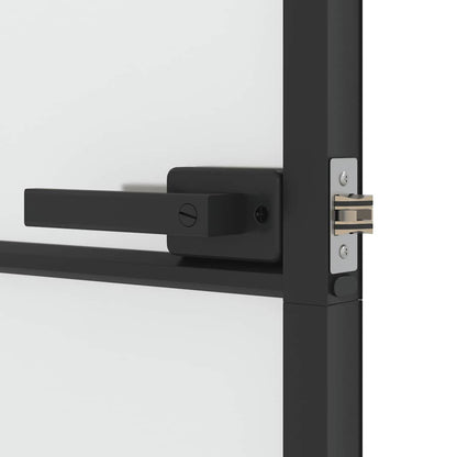 Porta Interni Sottile Nera 102,5x201,5Vetro Temperato Alluminio | homemem39