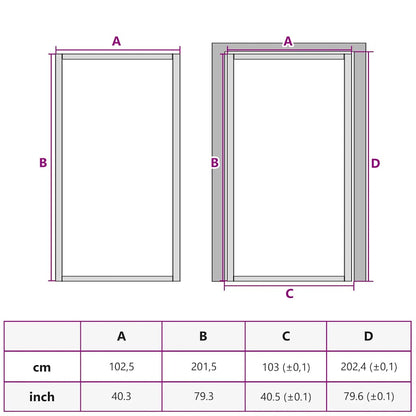 Porta Interni Sottile Nera 102,5x201,5Vetro Temperato Alluminio | homemem39