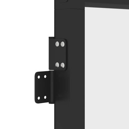 Porta Interni Sottile Nera 83x201,5cm Vetro Temperato Alluminio | homemem39