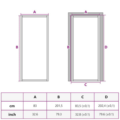 Porta Interni Sottile Nera 83x201,5cm Vetro Temperato Alluminio | homemem39