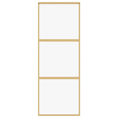 Porta Scorrevole Dorata 76x205 Vetro Trasparente ESG Alluminio | homemem39