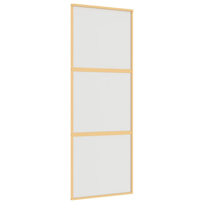 Porta Scorrevole Dorata 76x205 Vetro Smerigliato ESG Alluminio | homemem39