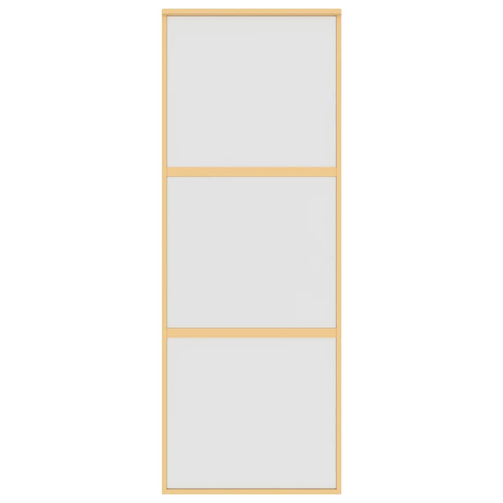 Porta Scorrevole Dorata 76x205 Vetro Smerigliato ESG Alluminio | homemem39