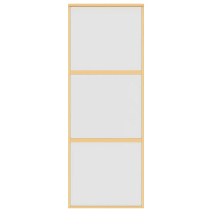 Porta Scorrevole Dorata 76x205 Vetro Smerigliato ESG Alluminio | homemem39