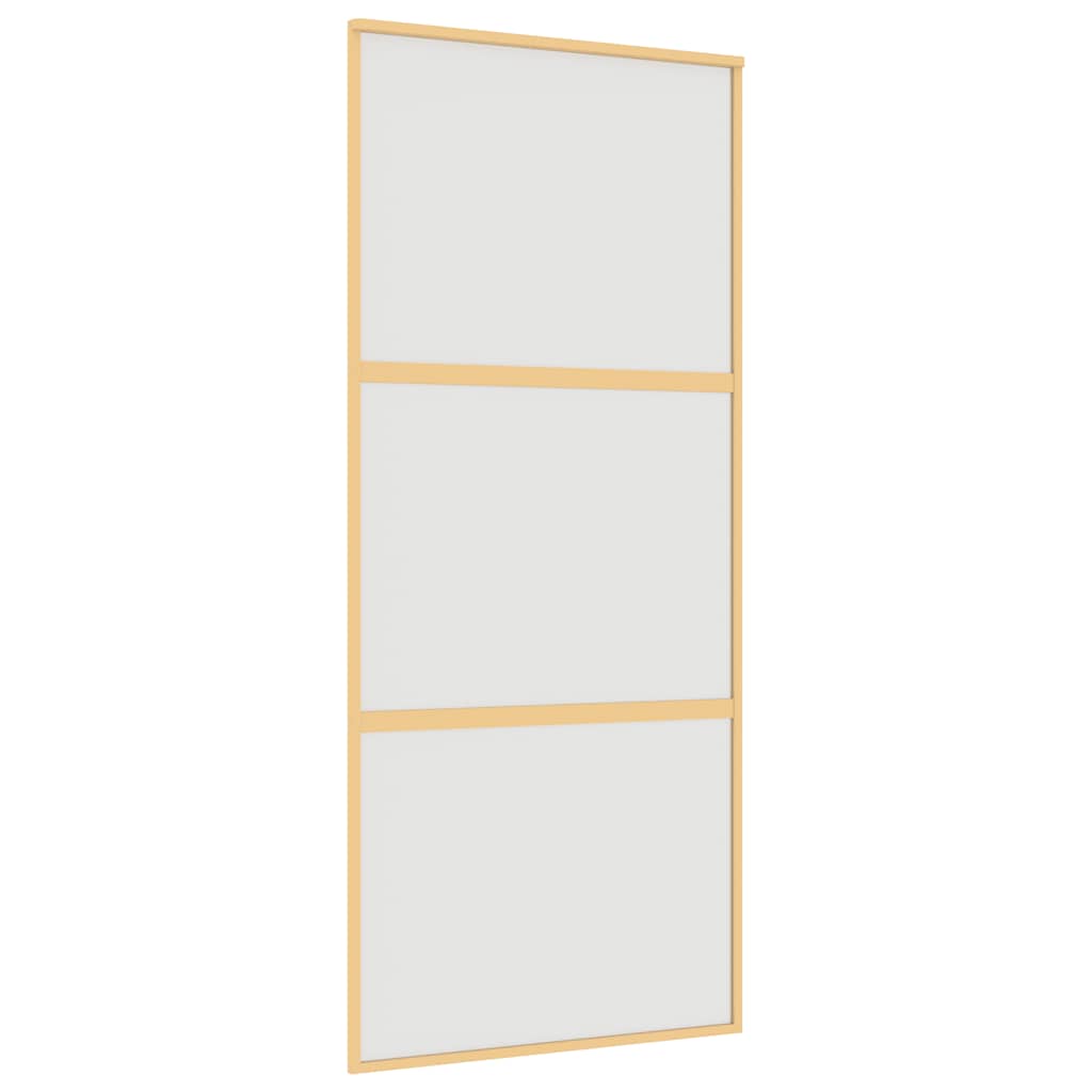 Porta Scorrevole Dorata 90x205 Vetro Smerigliato ESG Alluminio | homemem39
