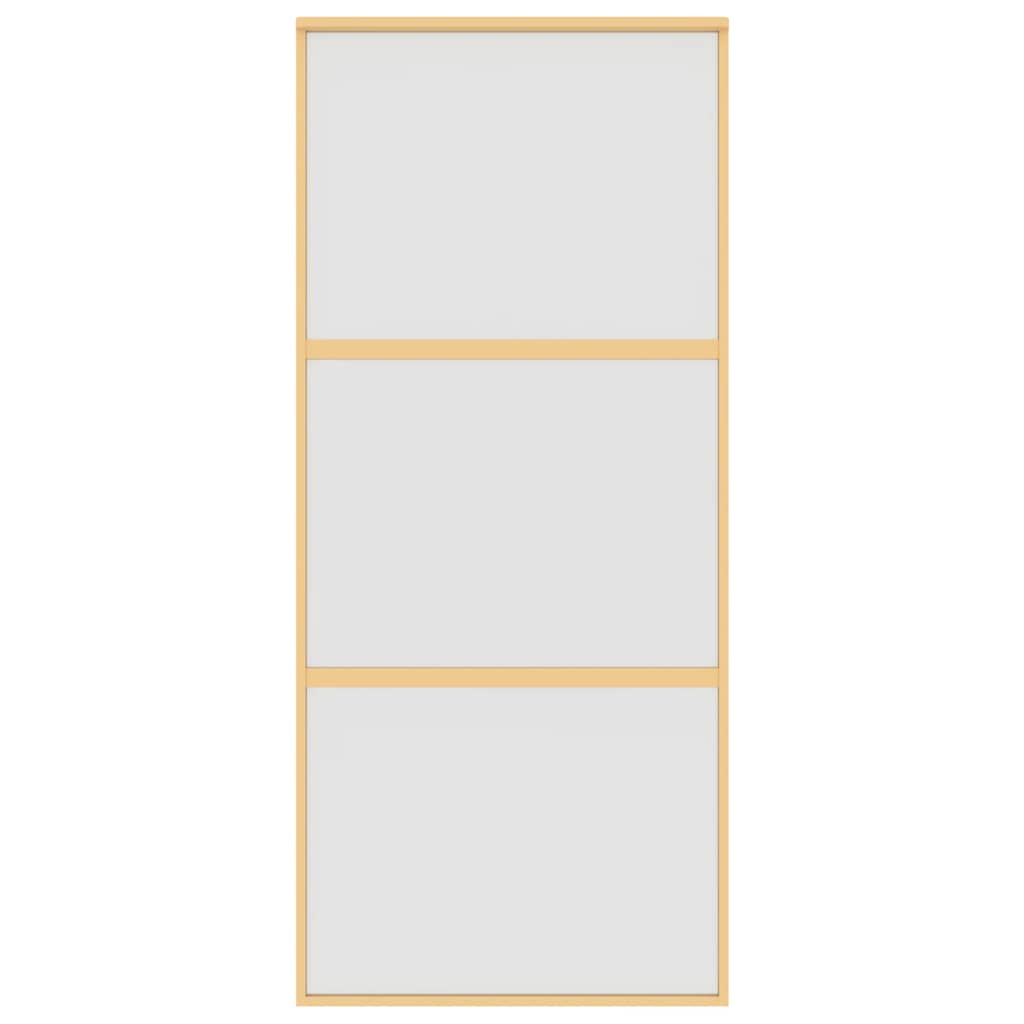 Porta Scorrevole Dorata 90x205 Vetro Smerigliato ESG Alluminio | homemem39